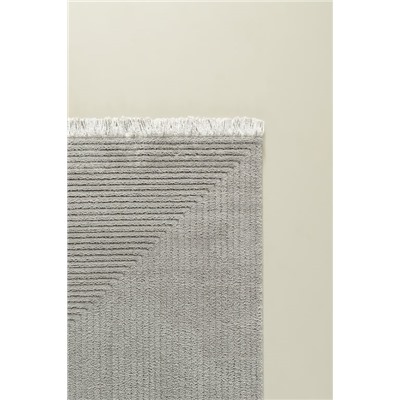 Diane Saçaklı Halı - Gri - 80x300 cm