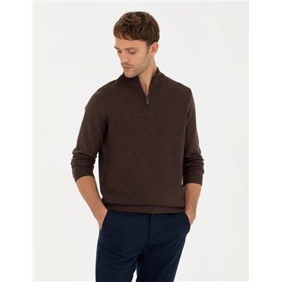 Kahverengi Slim Fit Kazak