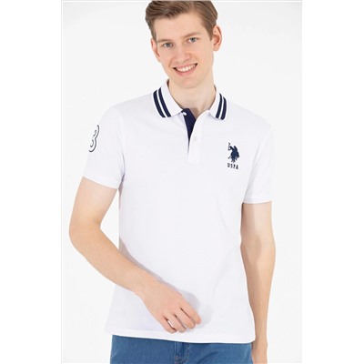 Erkek Beyaz Basic Polo Yaka Tişört