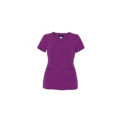 koi Sapphire Four-Way Stretch Scrubs Mock Wrap Top