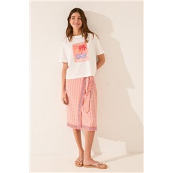 Camiseta boxy 100% algodón blanco