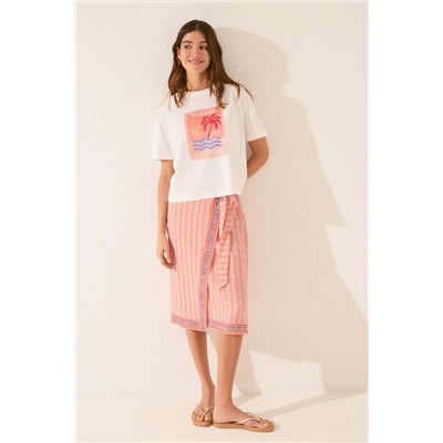 Camiseta boxy 100% algodón blanco