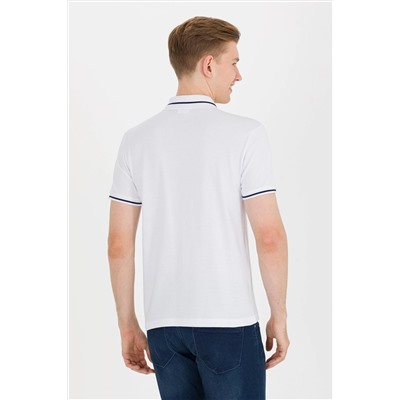 Erkek Beyaz Basic Polo Yaka Tişört