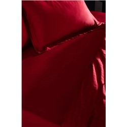 Lune King Size Bambu Saten Nevresim Takımı - Kırmızı