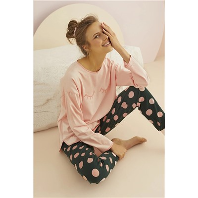 Sevim 14009 Bayan Nakışlı Pijama Takım