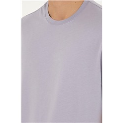 Erkek Comfort Fit Bisiklet Yaka Gri Tişört