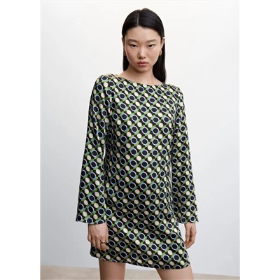 Vestido estampado corto  -  Mujer | MANGO OUTLET España