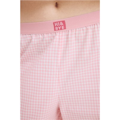 Pijama 100% algodón cuadro vichy rosa