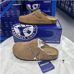 Тапочки унисекс из натуральной кожи и пробковой подошвой BIRKENSTOC*K