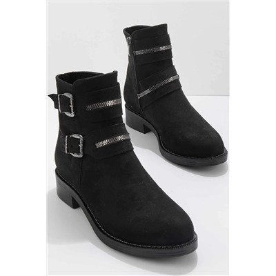 Bambi Siyah Süet Kadın Bot & Bootie K02885020702 TYC00270451949