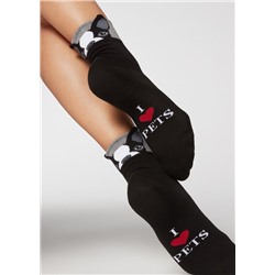 Kurze Socken mit Tiermuster