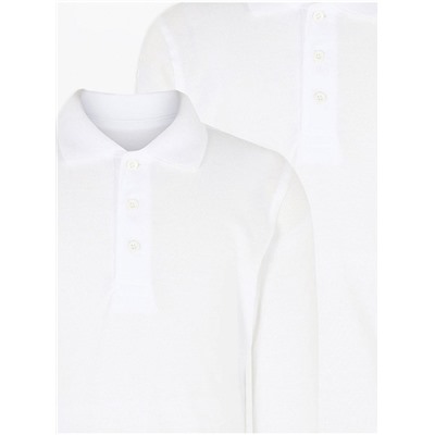 Regular Fit Long Sleeve School Polo Shirts 2 Pack