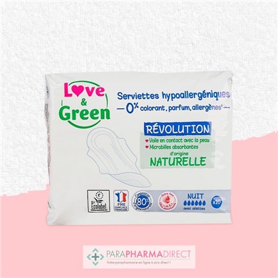 Love&Green Serviettes Ecologiques - Révolution - Nuit x10