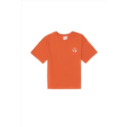 Erkek Çocuk Tarçın Comfort Basic Bisiklet Yaka Tşört