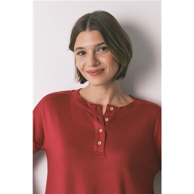 Camiseta manga larga punto ante rojo