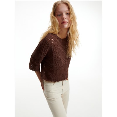Durchbrochener Pullover