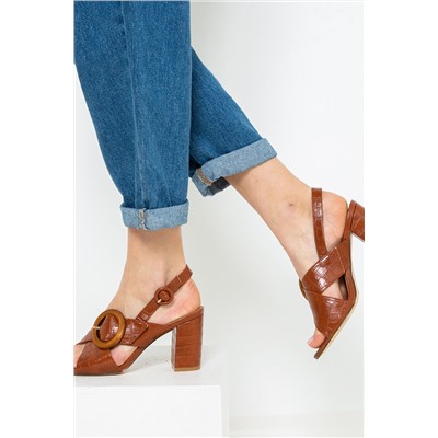 Sandalias de tacón Camel