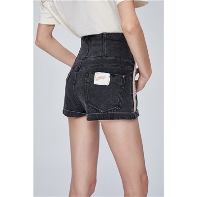 Short vaquero de tiro alto Antracita