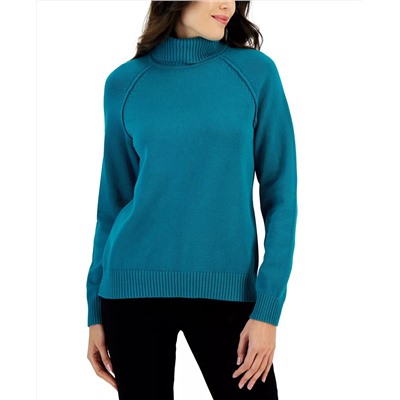 KAREN SCOTT Women's Cotton Turtleneck Sweater, Created for Macy's
