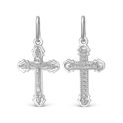 Крест из серебра родированный - 2,7 см 925 пробы Кр-788 р