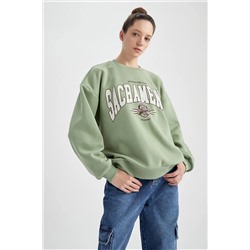 Defacto Oversize Fit Bisiklet Yaka Sweatshirt A1977AX22CW