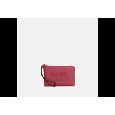 Corner Zip Wristlet With Horse And Carriage