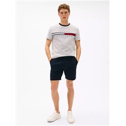 Embroidered Flag Stripe Logo T-Shirt