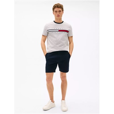 Embroidered Flag Stripe Logo T-Shirt