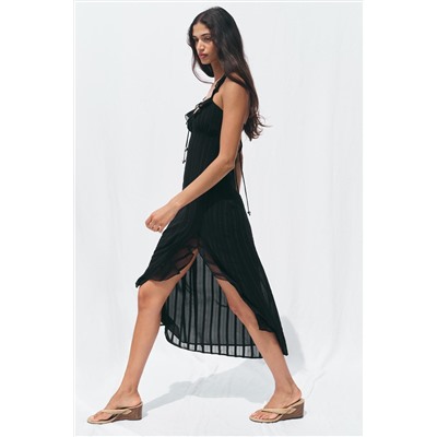 METALLIC THREAD MIDI CAMISOLE DRESS