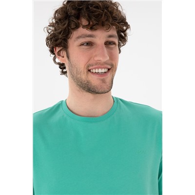 Erkek Regular Fit Bisiklet Yaka Mint Basic Tişört