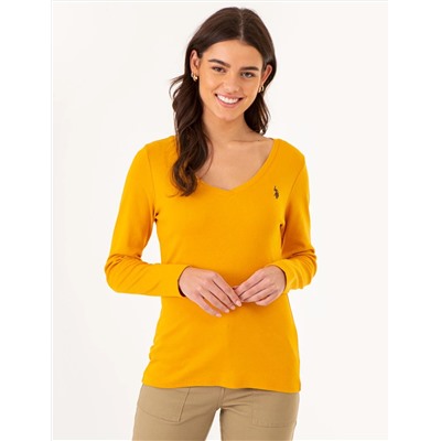 LONG SLEEVE V-NECK T-SHIRT