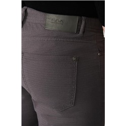 Antrasit Armürlü Esnek 5 Cepli Slim Fit Dar Kesim Kanvas Pantolon