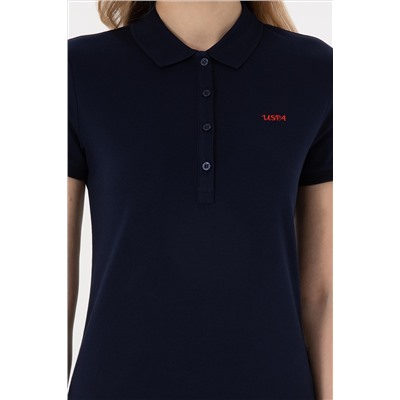 Kadın Lacivert Basic Polo Yaka Tişört