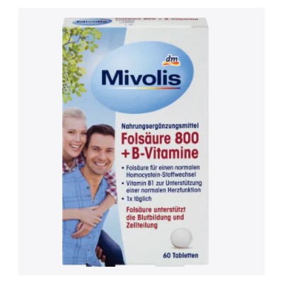 Folsäure 800 + B-Vitamine, Tabletten 60 St., 19 g