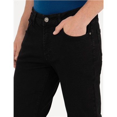 Siyah Straight Fit Jean Pantolon