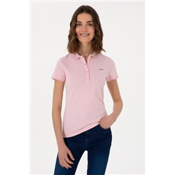 Kadın Açık Pembe Basic Polo Yaka Tişört
