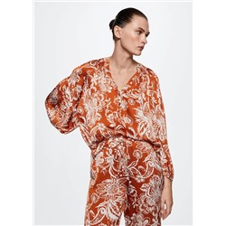 Pantalón satinado estampado -  Mujer | MANGO OUTLET Melilla