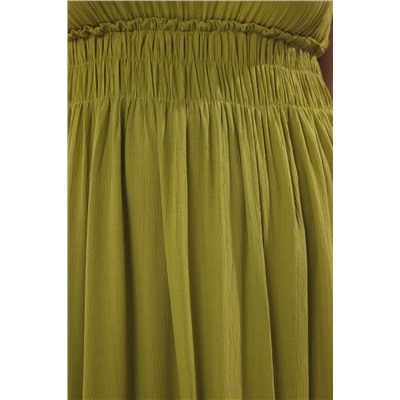 Haki Halter Yaka Dokuma Elbise TBBSS23AH00207