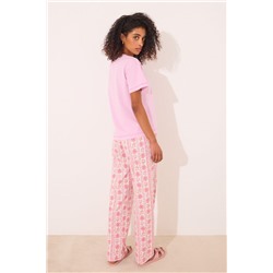 Pantalón largo 100% algodón flores