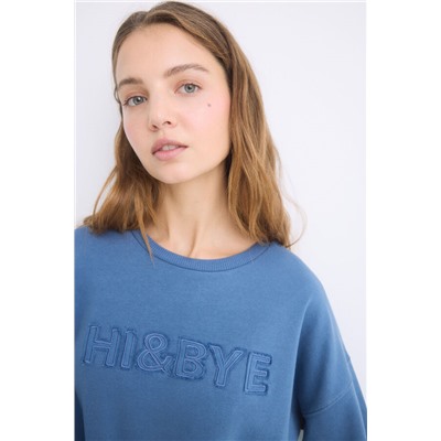 Sudadera felpa algodón azul