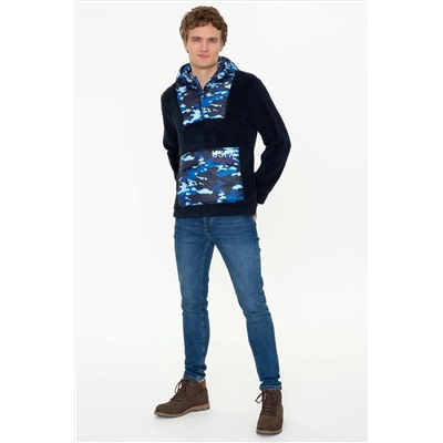 Erkek Lacivert Kapüşonlu Sweatshirt