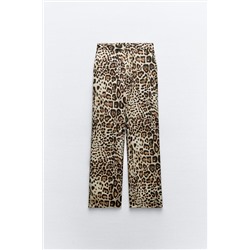 STRAIGHT FIT SNAKESKIN PRINT TROUSERS