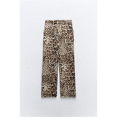 STRAIGHT FIT SNAKESKIN PRINT TROUSERS