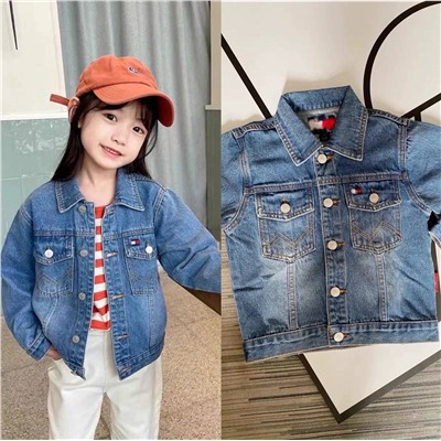 Tomm*y Hilfige*r  👕  джинсовка для мальчиков и девочек, модель oversize