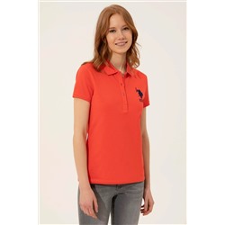 Kadın Kırmızı Basic Polo Yaka Tişört