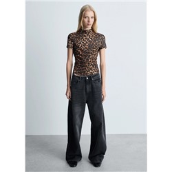 Camiseta leopardo detalle fruncido