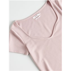 Crop Top aus Rippstrickjersey