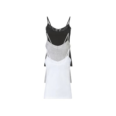 ESMARA® Spaghettiträgerhemden Damen, 3 Stück