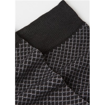 Kurze Herrensocken mit Cashmere und Rautenmuster