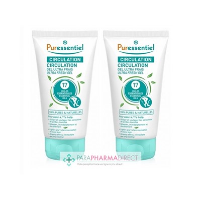 Puressentiel Circulation Gel Ultra Frais aux 17 Huiles Essentielles 2x125 mlLot  × 2